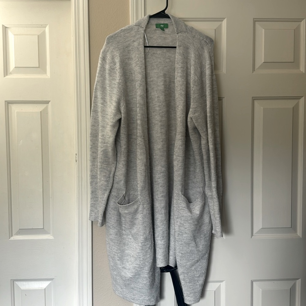 Heather Grey Dip Cardigan
